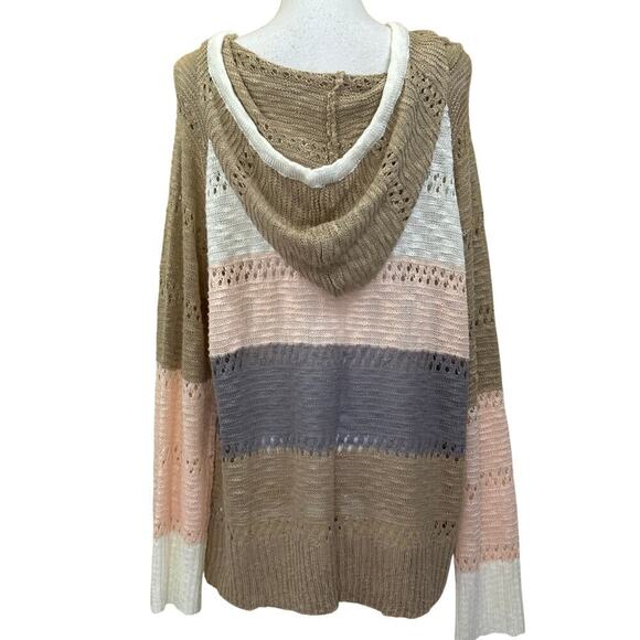 Bibi striped hoodie/sweater, XL, coastal, vacation, beach, effortless, travel - Picture 3 of 6